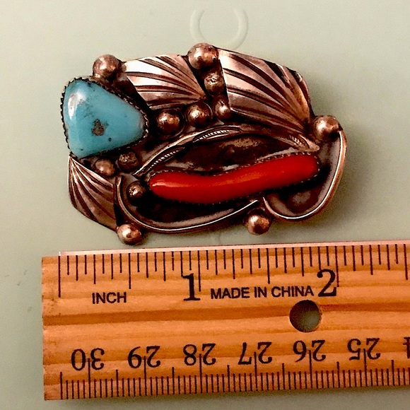 Huge Navajo Pendant Brooch 18.75 grams 1 1/2 x 2